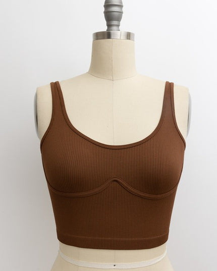 Ribbed Underline Seams Brami Top - Pikemla