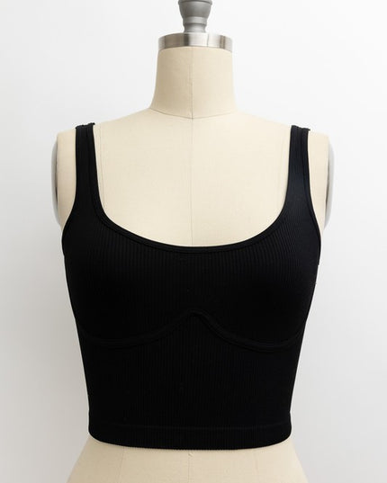 Ribbed Underline Seams Brami Top - Pikemla