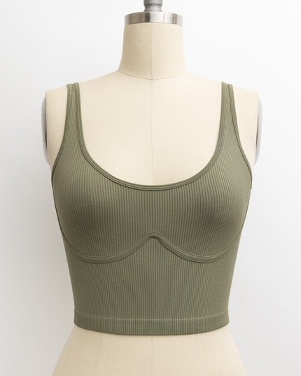 Ribbed Underline Seams Brami Top - Pikemla