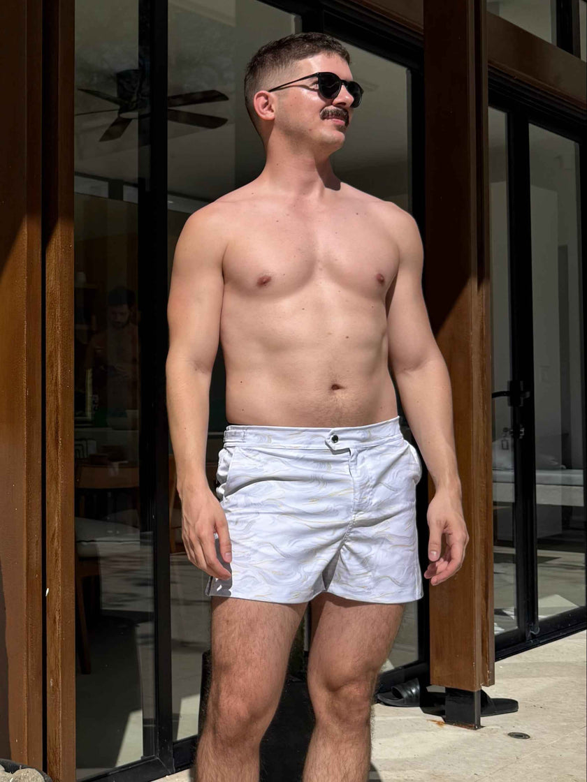 The Restless Swim Shorts - Carrara Marble