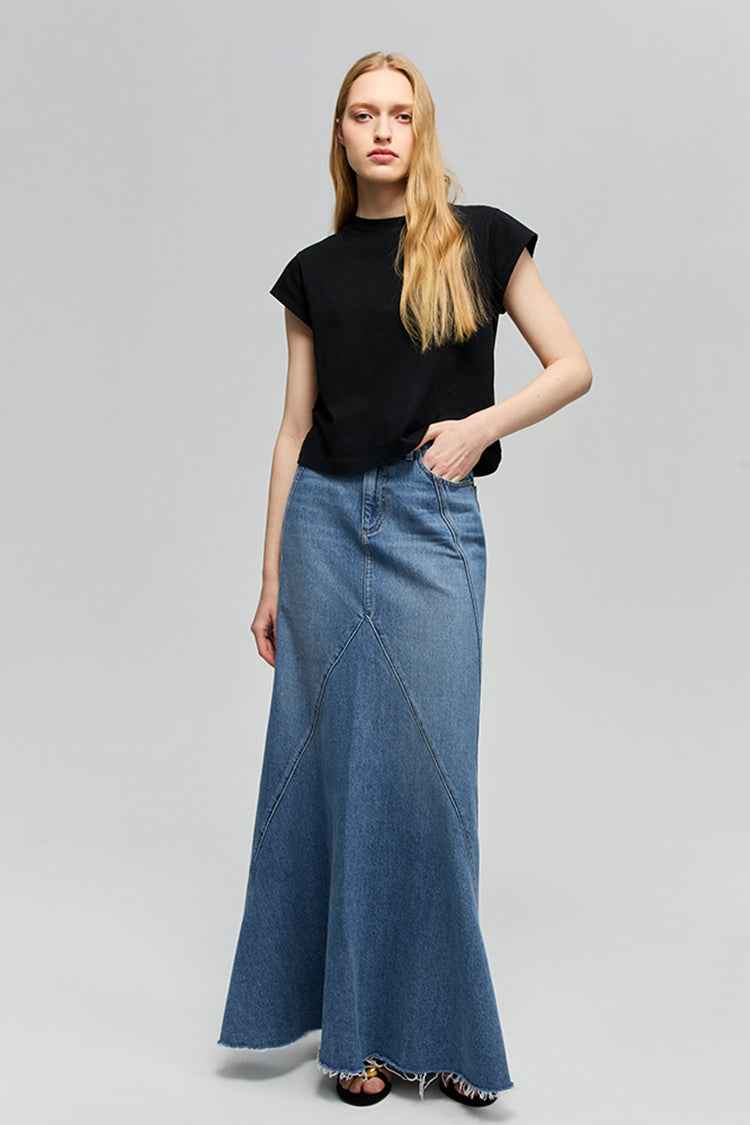 Ocean Wave Denim Skirt HJ821