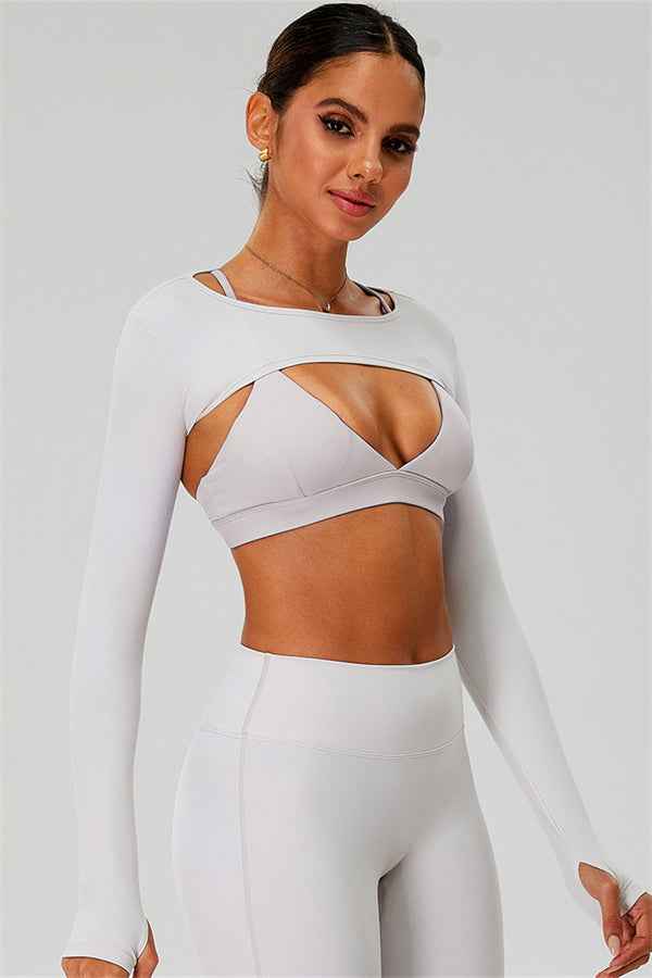 The Ember Sports Bra Crop Top Leggings 3-Piece Set