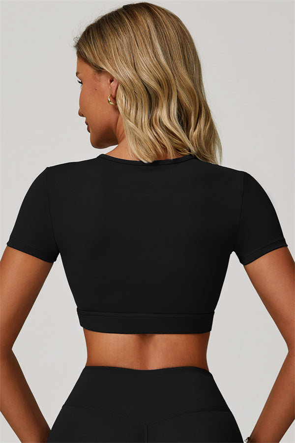 The Lavish Cut-out Crop Top Flared Leggings 2-Piece Set