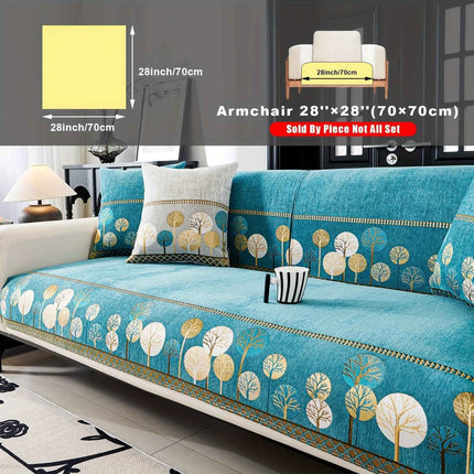 Pet Proof Couch Cover - Boho Chenille Sofa Cover with Tree Embroidery
