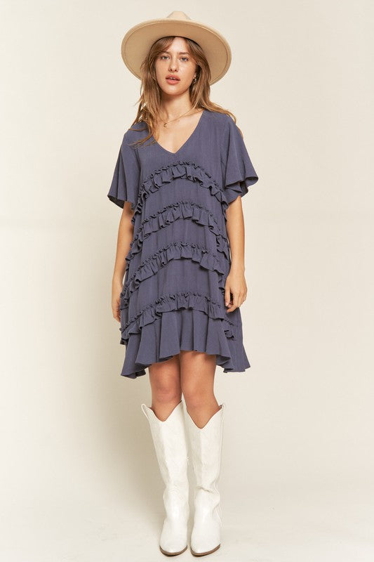 Ruffle Mini Dress - Pikemla