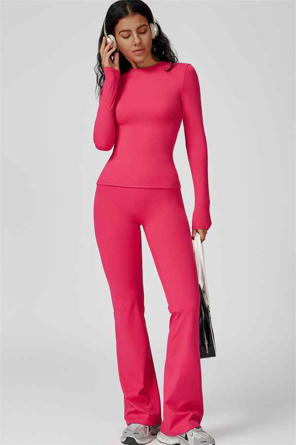 The Oasis Long Sleeve T-shirt Flared Leggings 2-Piece Set