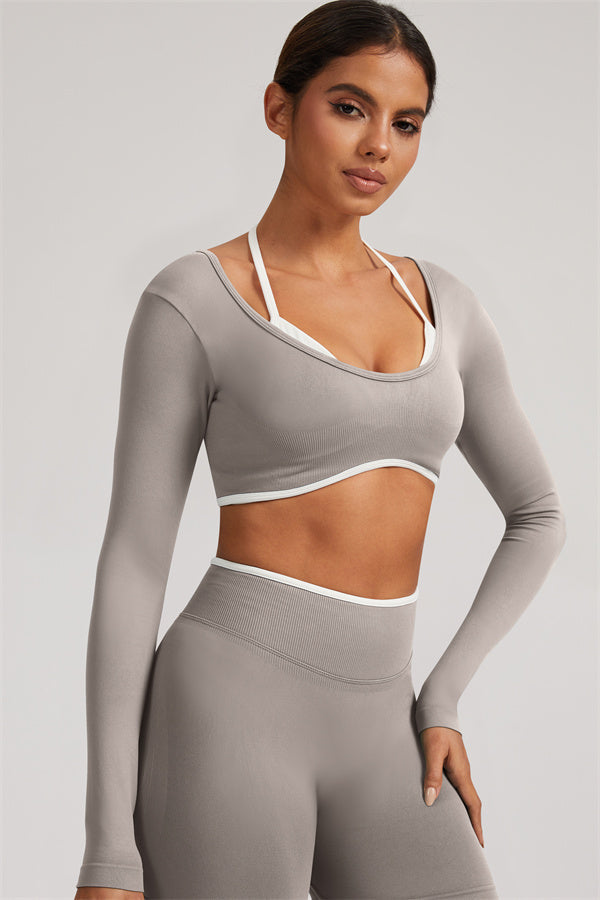 The Elevate New Long Sleeve Crop top Leggings 2-Piece Set