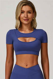 The Lavish Cut-out Crop Top Flared Leggings 2-Piece Set