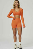 The Prime Long Sleeve Crop Top Shorts 2-Piece Set