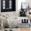 Soft & Cozy Chenille Reversible Sofa Cover - Black and White Couch