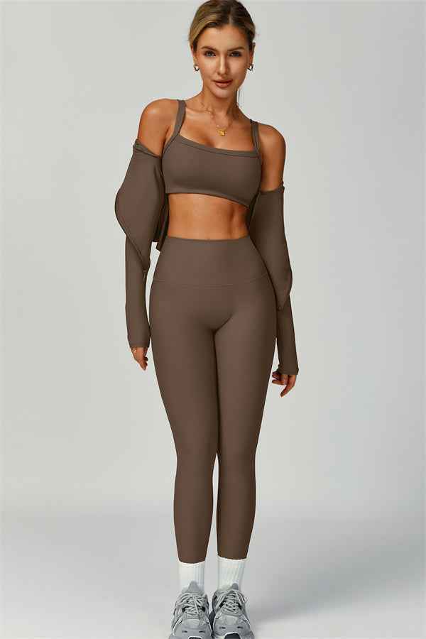The Burst Jacket Sports Bra Leggings 3-Piece Set