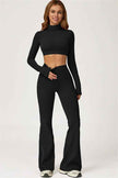 The Axis Crop Top Flared Leggings 2-Piece Set