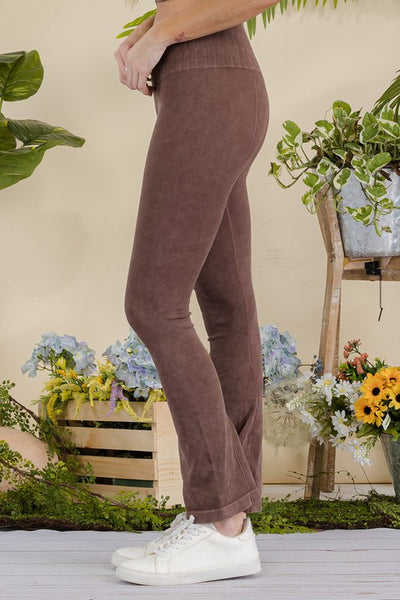 Women's Stone Washed Ribbed Yoga Pants - Pikemla