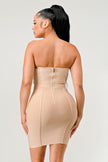 Strapless Embellished Bandage Dress - Pikemla