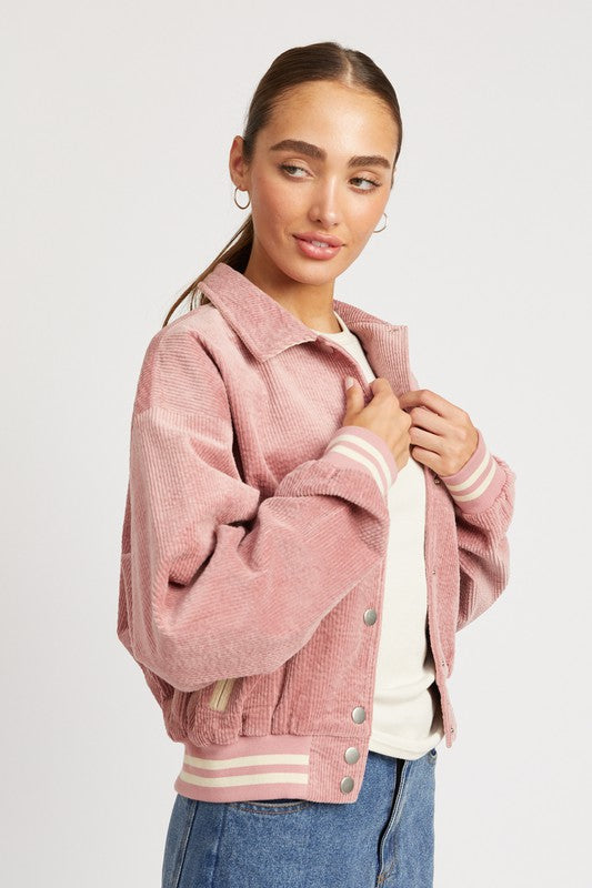 BOMBER JACKET WITH COLLAR - Pikemla