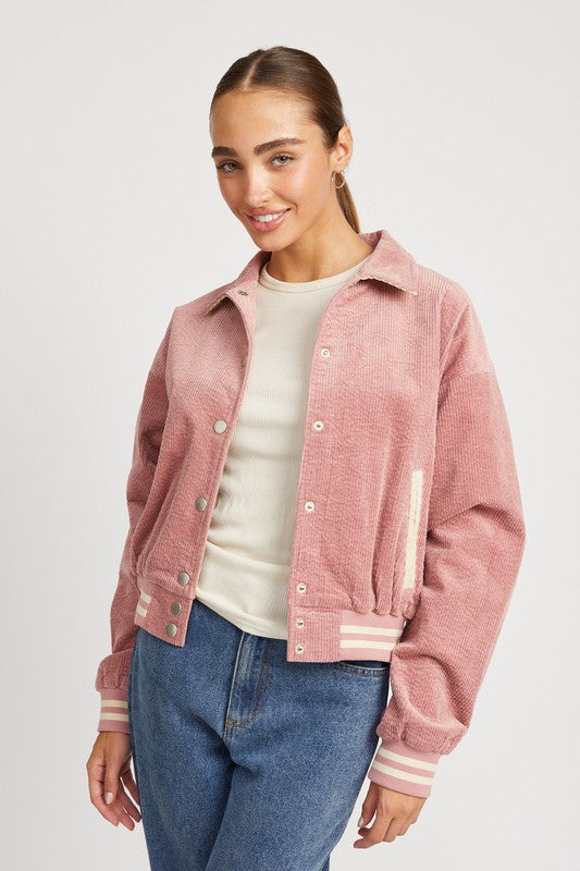 BOMBER JACKET WITH COLLAR - Pikemla