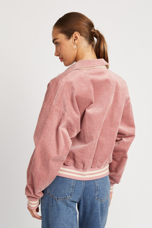 BOMBER JACKET WITH COLLAR - Pikemla