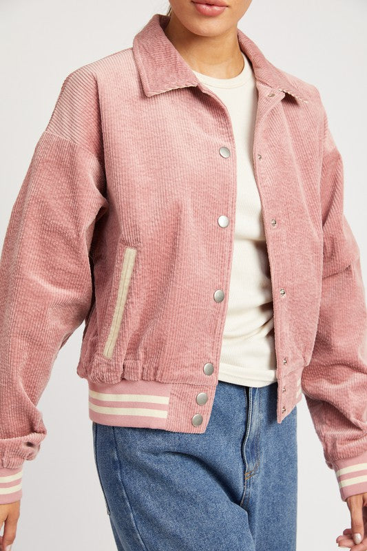 BOMBER JACKET WITH COLLAR - Pikemla