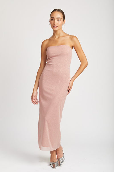 GLITTER MAXI TUBE DRESS - Pikemla