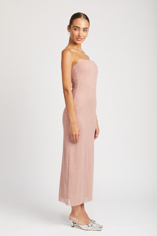 GLITTER MAXI TUBE DRESS - Pikemla