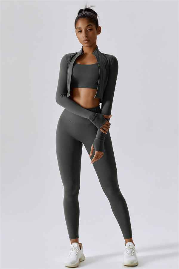 The Eloise Jacket Sports Bra Leggings 3-Piece Set