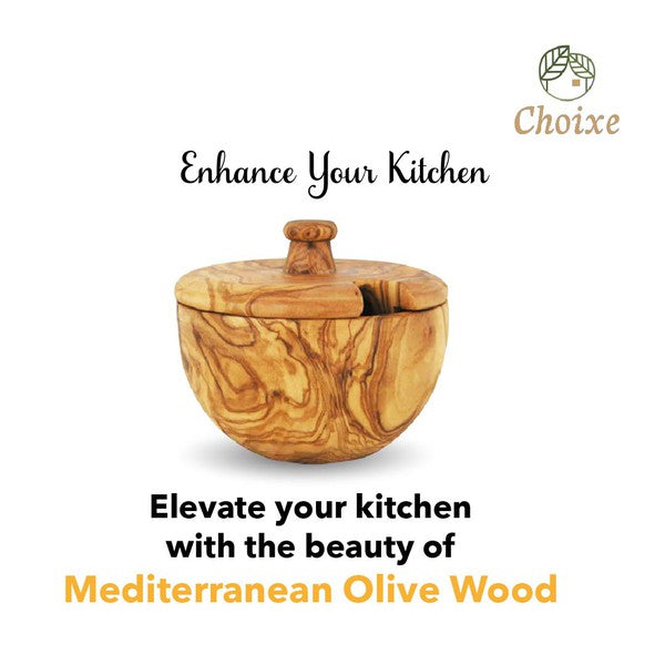 Mediterranean Olive Wood Canister - Pikemla