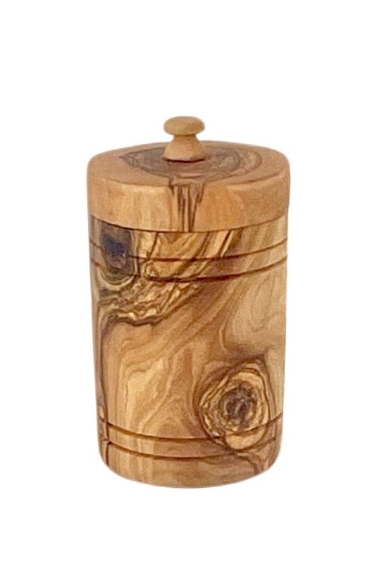 Olive Wood Spice Jar Salt Keeper w/Lid - Pikemla