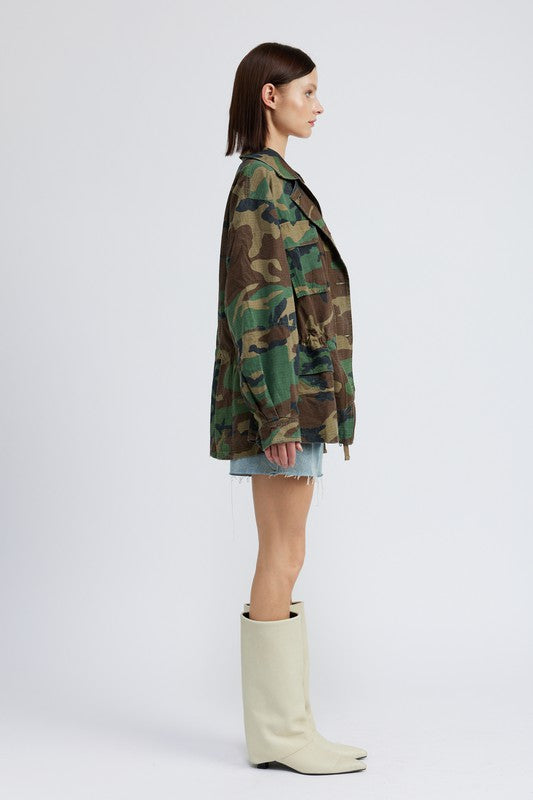 CAMO OVERSIZED JACKET - Pikemla