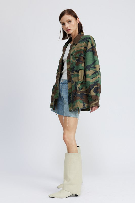 CAMO OVERSIZED JACKET - Pikemla