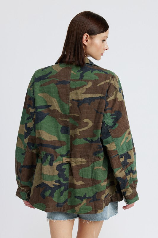 CAMO OVERSIZED JACKET - Pikemla