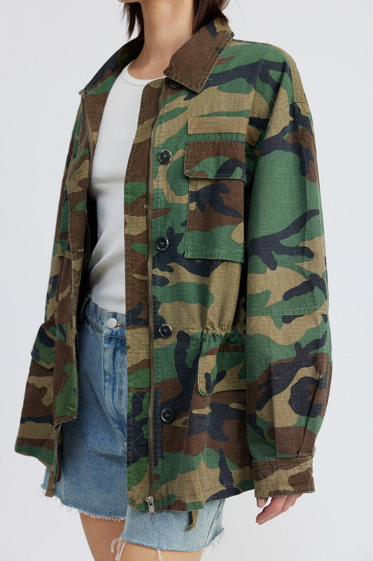 CAMO OVERSIZED JACKET - Pikemla