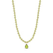 Lime Jade Bead Necklace with Green Teardrop Pendant