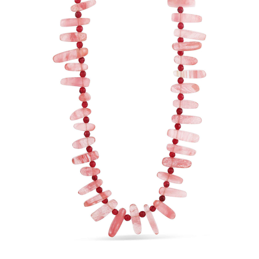 Rose Quartz Spike Necklace