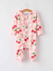 Waffle Cherry Plaid Girls' Romper