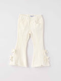 Charming White Denim Pants with Cute Bows