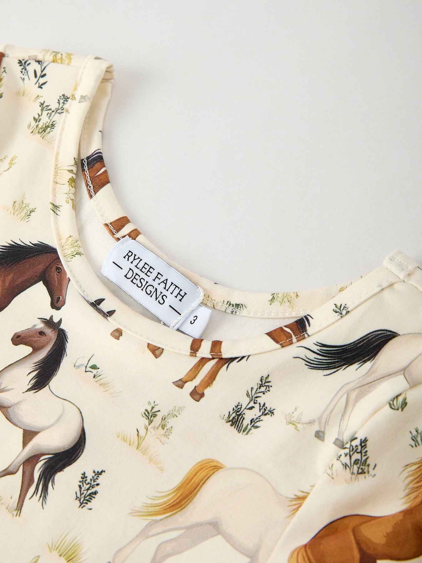 Western Horse Print Long Sleeve Dress