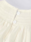 Fall White Girls Dress with Pink Bow Embroidery