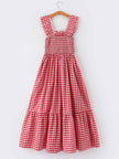 Mommy & Me Adult Dress – Red Plaid Sleeveless Outfit for Party