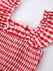 Mommy & Me Adult Dress – Red Plaid Sleeveless Outfit for Party