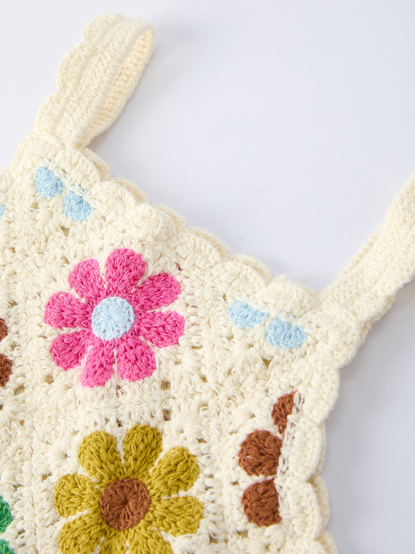 Summer Crochet Floral Girl Set