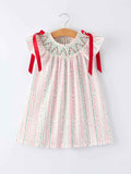 Pink Spring Floral Smocked Girl Dress