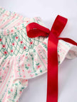 Pink Spring Floral Smocked Baby Girl Romper