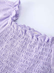 Spring Purple Short-sleeved Girls Jumpsuit