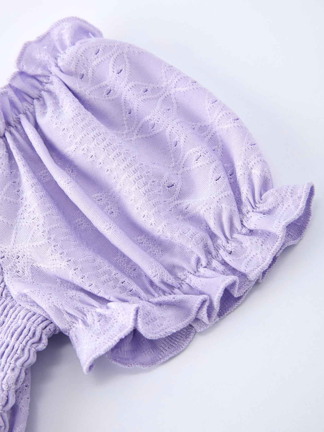 Spring Purple Short-sleeved Girls Jumpsuit