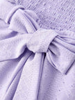 Spring Purple Short-sleeved Girls Jumpsuit