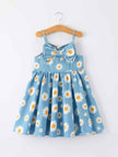 Spring Daisy Girls' Blue Denim Dress