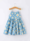 Spring Daisy Girls' Blue Denim Dress