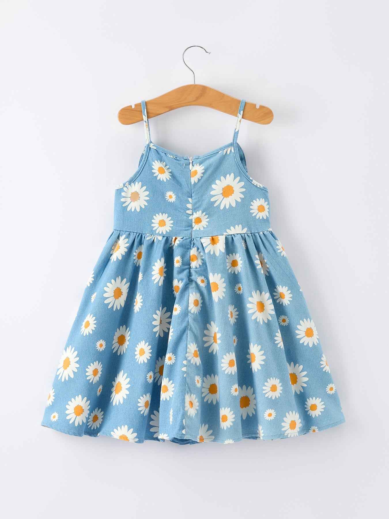 Spring Daisy Girls' Blue Denim Dress