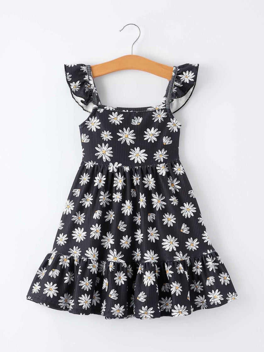 Girls Daisy and Mustard Yellow Dress 2-piece Set