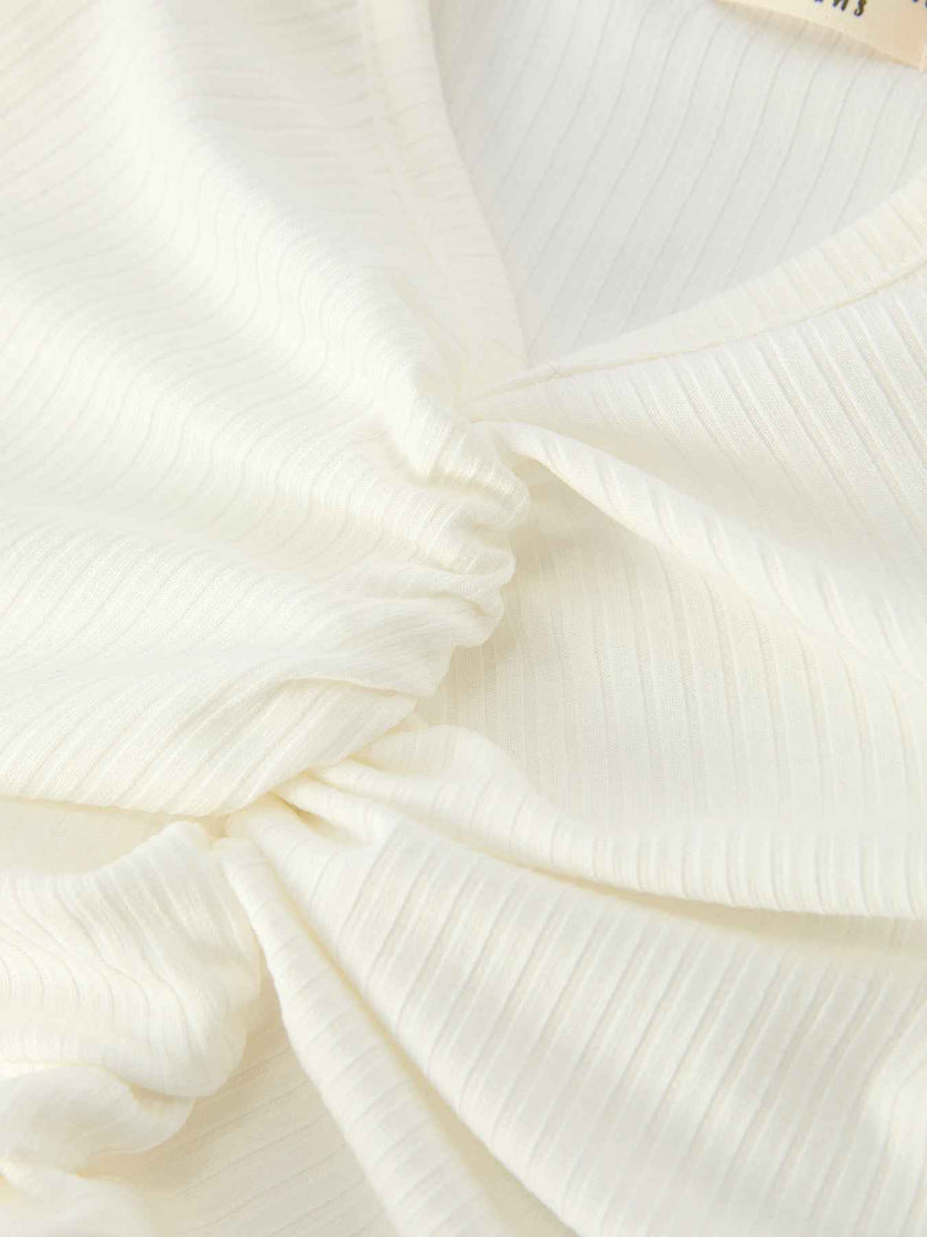 Girls' Spring Daisy Set Ruched Tie Sleeve